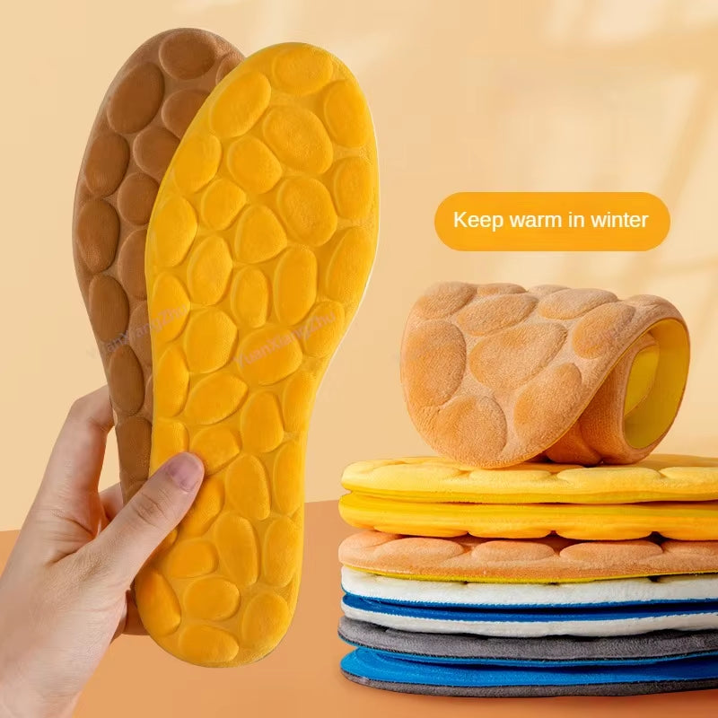 New Cotton Insoles for Feet Winter Warm Plush Snow Boots Shoe Sole Shoe Inserts Men Woman Sports Insole for Shoes Heating Pads