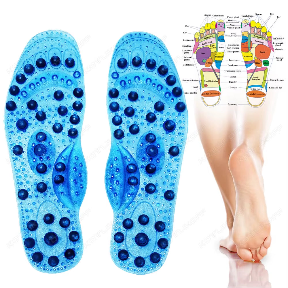 Magnetic Therapy Massage Insoles for Shoes Foot Acupressure Enhanced Magnetic Insole Point Therapy Feet Body Detox Insert Pads
