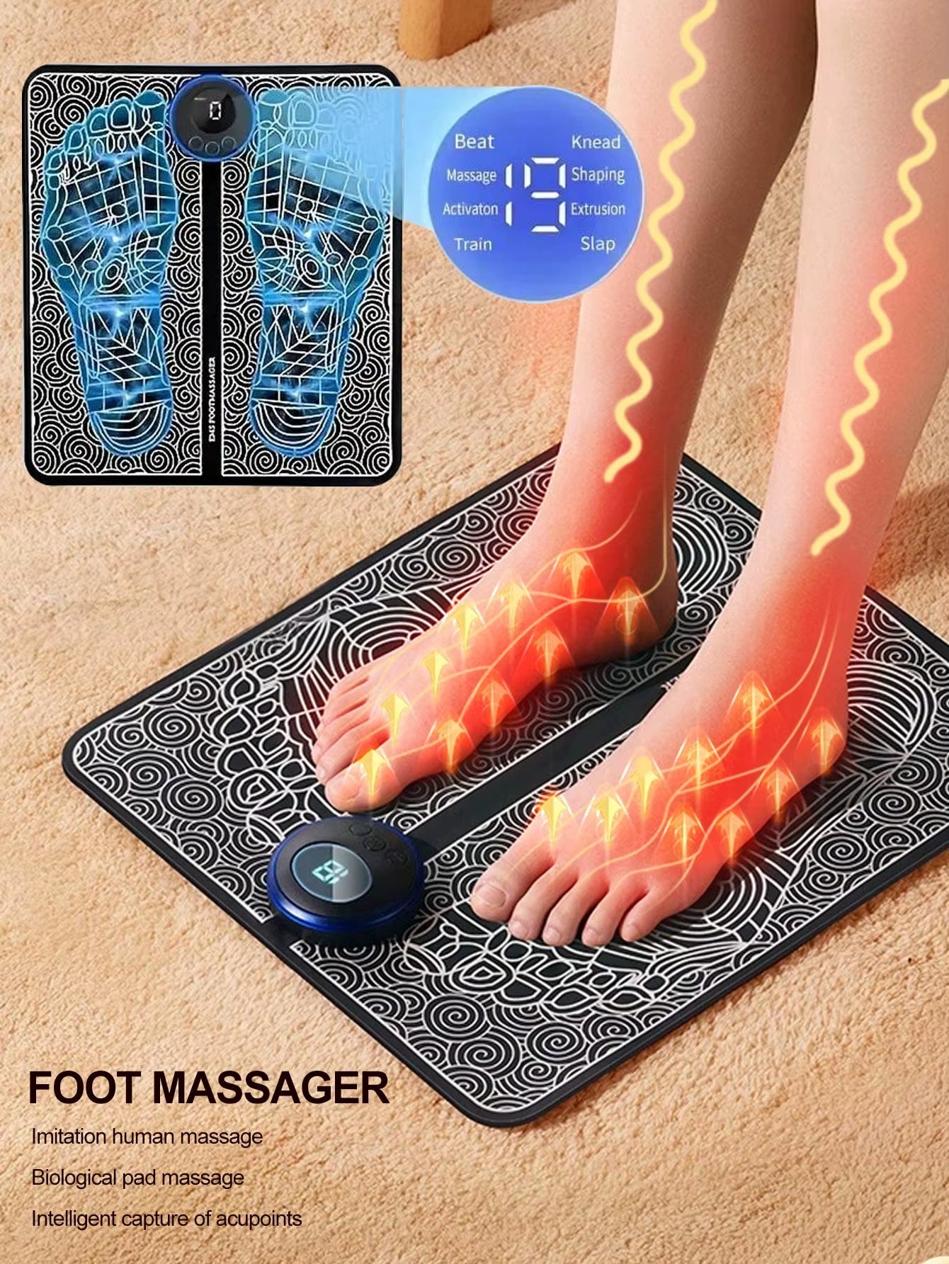 Ems Massager Kit, Foot Massager Pad, Body Massager Patch for Whole Body