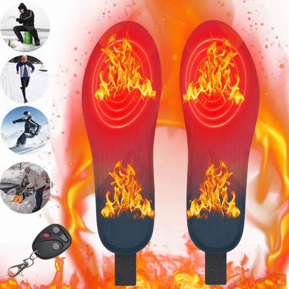 Men Women Electric Heated Insoles up to 8 Hours USB Rechargeable Feet Warmer Remote Control Heated Insoles Heating Shoe Inserts