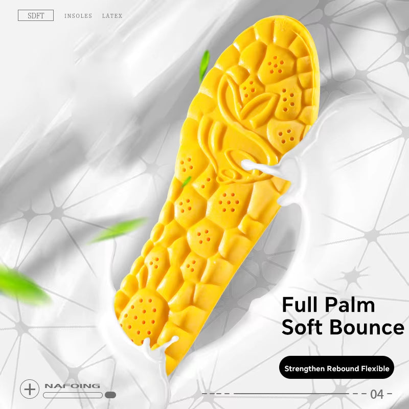 4D Cloud Technology Sports Insoles for Shoes PU Sole Soft Breathable Shock Absorption Cushion Running Orthopedic Care Insoles