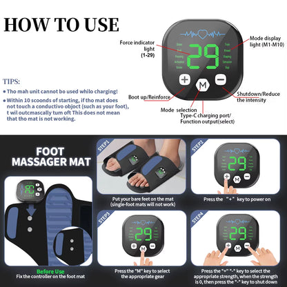 New Rechargeable 10 Adjustable Models Electric Vibrating Foot Muscle Relaxation Massager Shoes