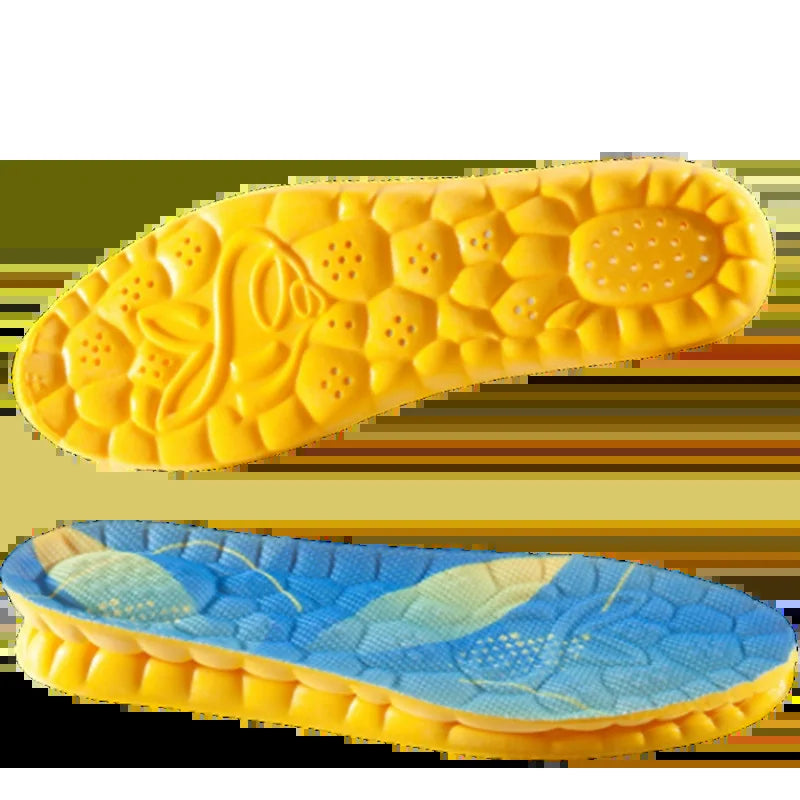 1Pair 4D Orthopedic Sport Insoles Soft Breathable High-Elasticity Shock Absorption Running Shoe Pad for Men Women Latex Massage