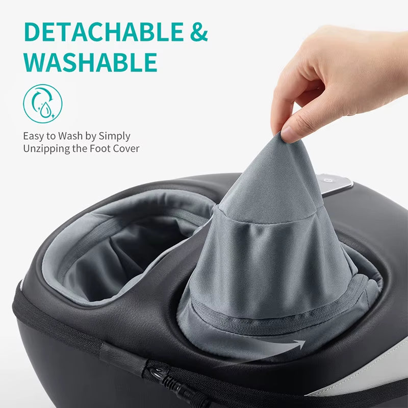Shiatsu Foot Massager Machine Deep Kneading with Heat Air Compression Roller Vibration Massage Relieve Muscle Relaxation