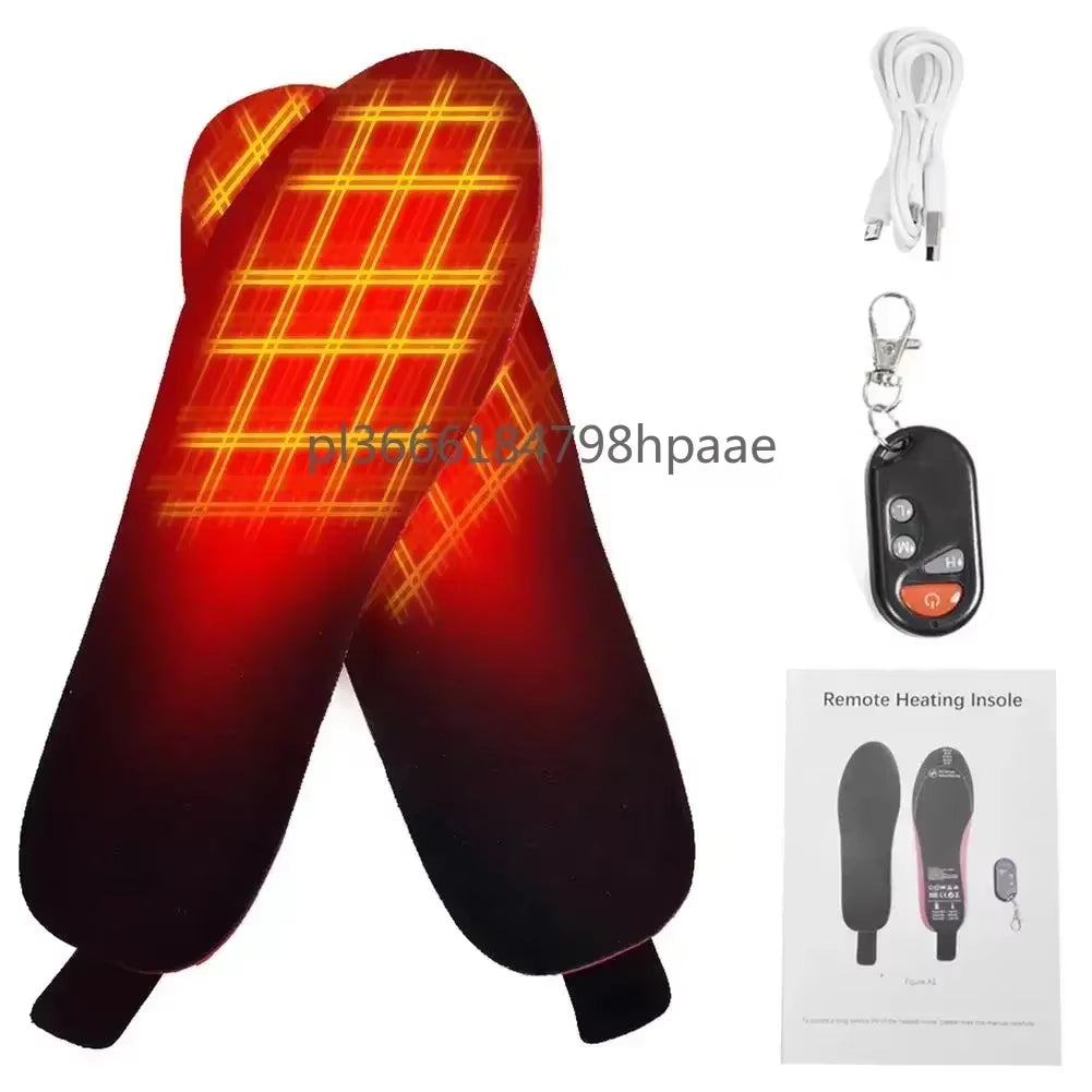 USB Heated Shoes Insoles Rechargeable Electric Feet Warmer Winter Outdoor Remote Control Heating Insoles Foot Warming Shoes Pad