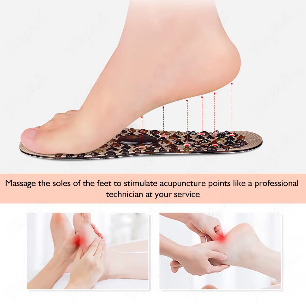 Feet Massage Insoles Soft Rubber Cobblestone Foot Reflexology Therapy Acupressure Pad Improve Blood Circulation Unisex Foot Sole