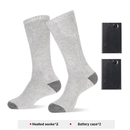 Winter Heating Socks with Battery Box Rechargeable Anti-Cold Men Thermal Heated Foot Warmer Outdoor Camping Ski Sports Wnter