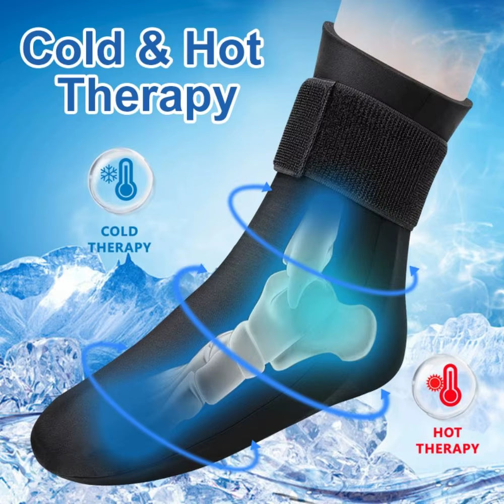 For Plantar Fasciiti Hot Cold Compress Socks Reusable Flexible Gel Cold Therapy Sock Breathable Non-Slip Ankle Ice Pack Wrap
