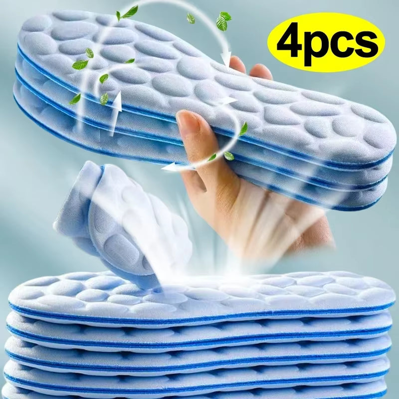 2/4Pcs Soft Massage Memory Foam Insoles for Sport Running Shoes Sole Breathable Cushion Pads Women Men Feet Orthopedic Insoles
