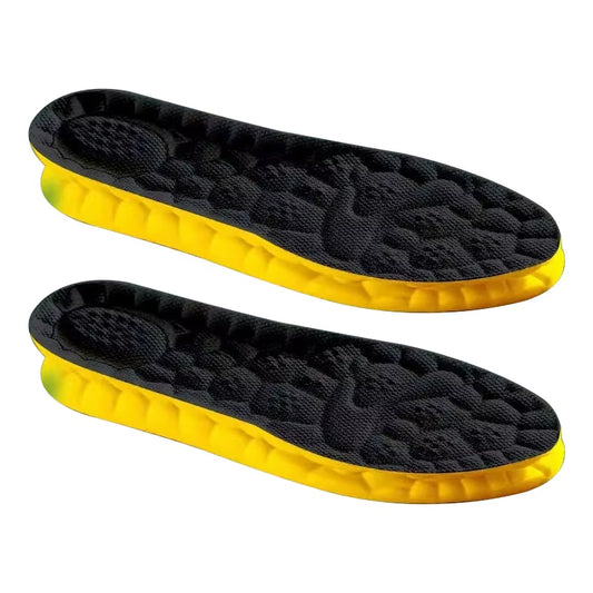 2Pcs High Elastic Massage Sport Insoles Soft Soft Shoe Pads Breathable Deodorant Shock Absorption PU Cushion Arch Support Soles