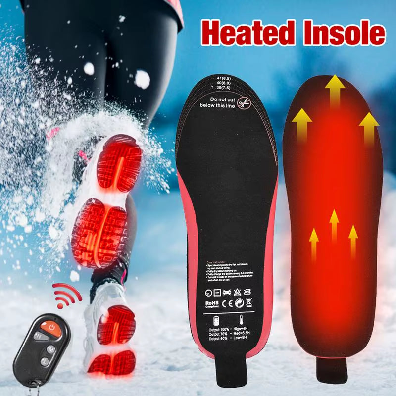 USB Heated Shoe Insoles Rechargeable Electric Foot Warming Pad Feet Warmer Sock Pad Mat Winter Outdoor Sports Heating Insole
