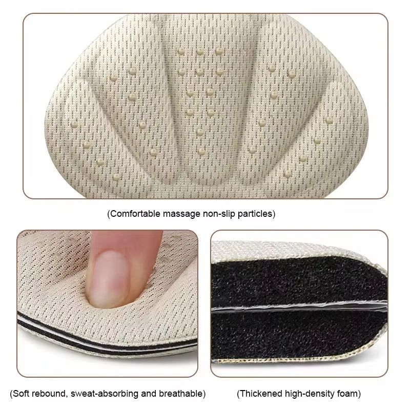 New Sponge Heel Cushion Back of Inserts Heel Protectors Shoe Pads for Shoe Too Big Soft Mesh Heel Grips Shoes Insoles 2 in 1