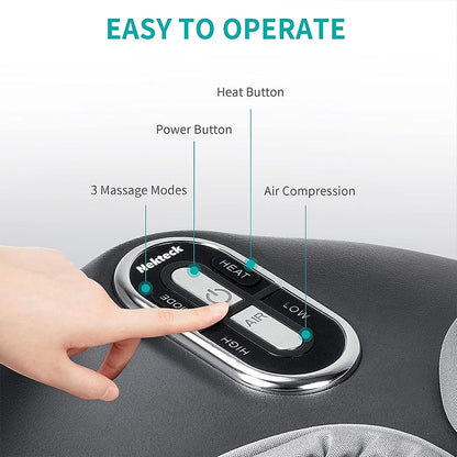 Foot Massager Heating Therapy Air Compression Shiatsu Knead Roller Muscle Relaxation Electric Foot Massage Machine