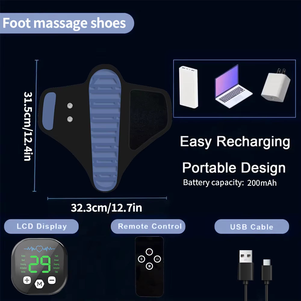 New Rechargeable 10 Adjustable Models Electric Vibrating Foot Muscle Relaxation Massager Shoes