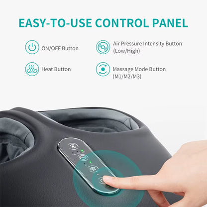 Shiatsu Foot Massager Machine Deep Kneading with Heat Air Compression Roller Vibration Massage Relieve Muscle Relaxation