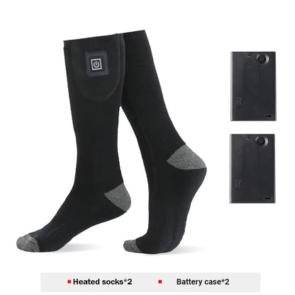Winter Heating Socks with Battery Box Rechargeable Anti-Cold Men Thermal Heated Foot Warmer Outdoor Camping Ski Sports Wnter