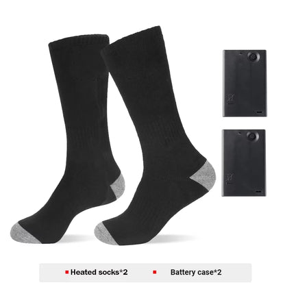 Winter Heating Socks with Battery Box Rechargeable Anti-Cold Men Thermal Heated Foot Warmer Outdoor Camping Ski Sports Wnter
