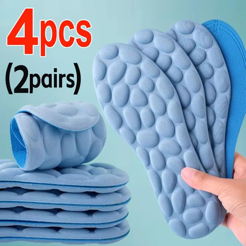 2/4Pcs Soft Massage Memory Foam Insoles for Women Men Sport Running Shoes Sole Breathable Cushion Pads Feet Orthopedic Insoles