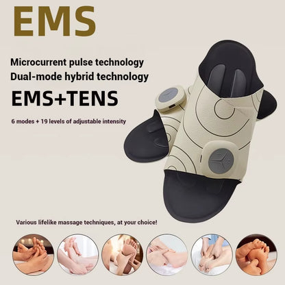 New Foot Acupoint Electrode Electric Massage Slippers Micro Current Foot Meridian Dredging EMS Foot Massage Device