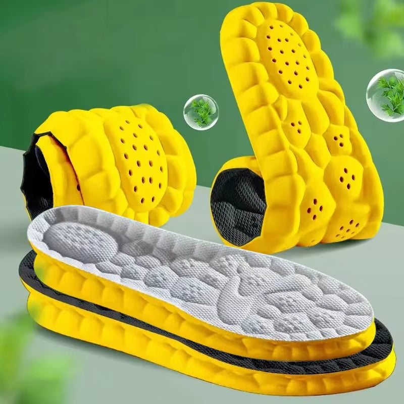 New 2025 Sport Insoles for Shoes 4D Shock Absorption Deodorant Breathable Cushion Running Insoles for Feet Man Women Insoles