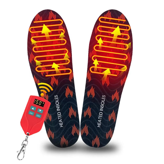 USB Rechargeable Heated Shoe Insoles Adjustable Temperature Thermal Insoles Wireless Foot Warmer for Women and Men