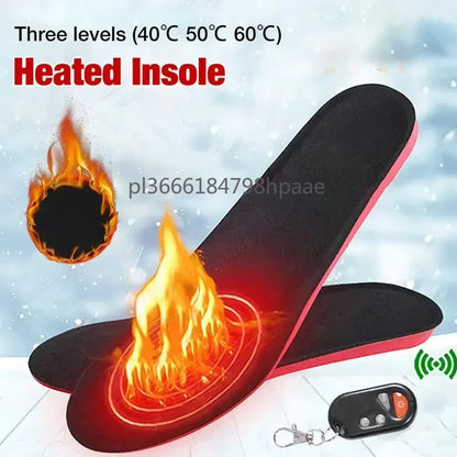 USB Heated Shoes Insoles Rechargeable Electric Feet Warmer Winter Outdoor Remote Control Heating Insoles Foot Warming Shoes Pad
