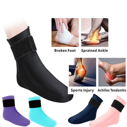 For Plantar Fasciiti Hot Cold Compress Socks Reusable Flexible Gel Cold Therapy Sock Breathable Non-Slip Ankle Ice Pack Wrap