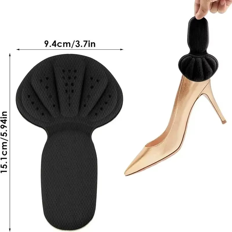 New Sponge Heel Cushion Back of Inserts Heel Protectors Shoe Pads for Shoe Too Big Soft Mesh Heel Grips Shoes Insoles 2 in 1