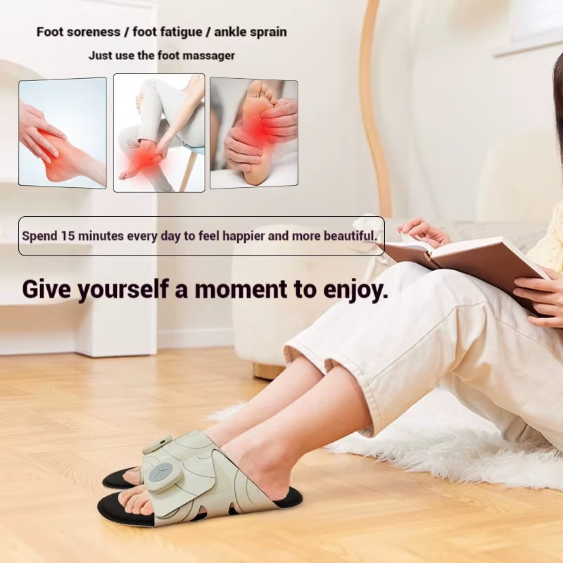 New Foot Acupoint Electrode Electric Massage Slippers Micro Current Foot Meridian Dredging EMS Foot Massage Device