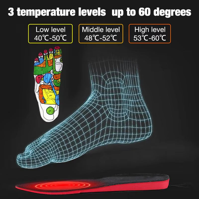 USB Heated Shoe Insoles Rechargeable Electric Foot Warming Pad Feet Warmer Sock Pad Mat Winter Outdoor Sports Heating Insole