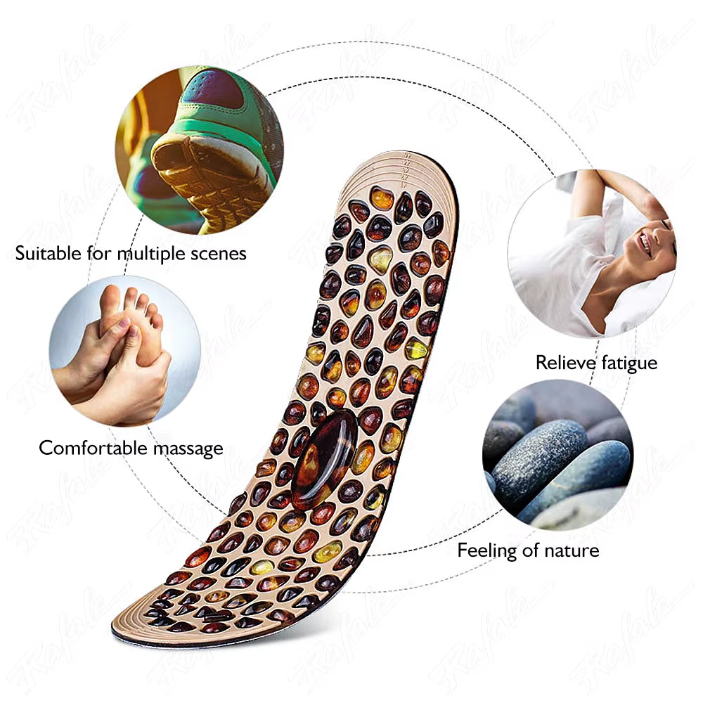 Feet Massage Insoles Soft Rubber Cobblestone Foot Reflexology Therapy Acupressure Pad Improve Blood Circulation Unisex Foot Sole