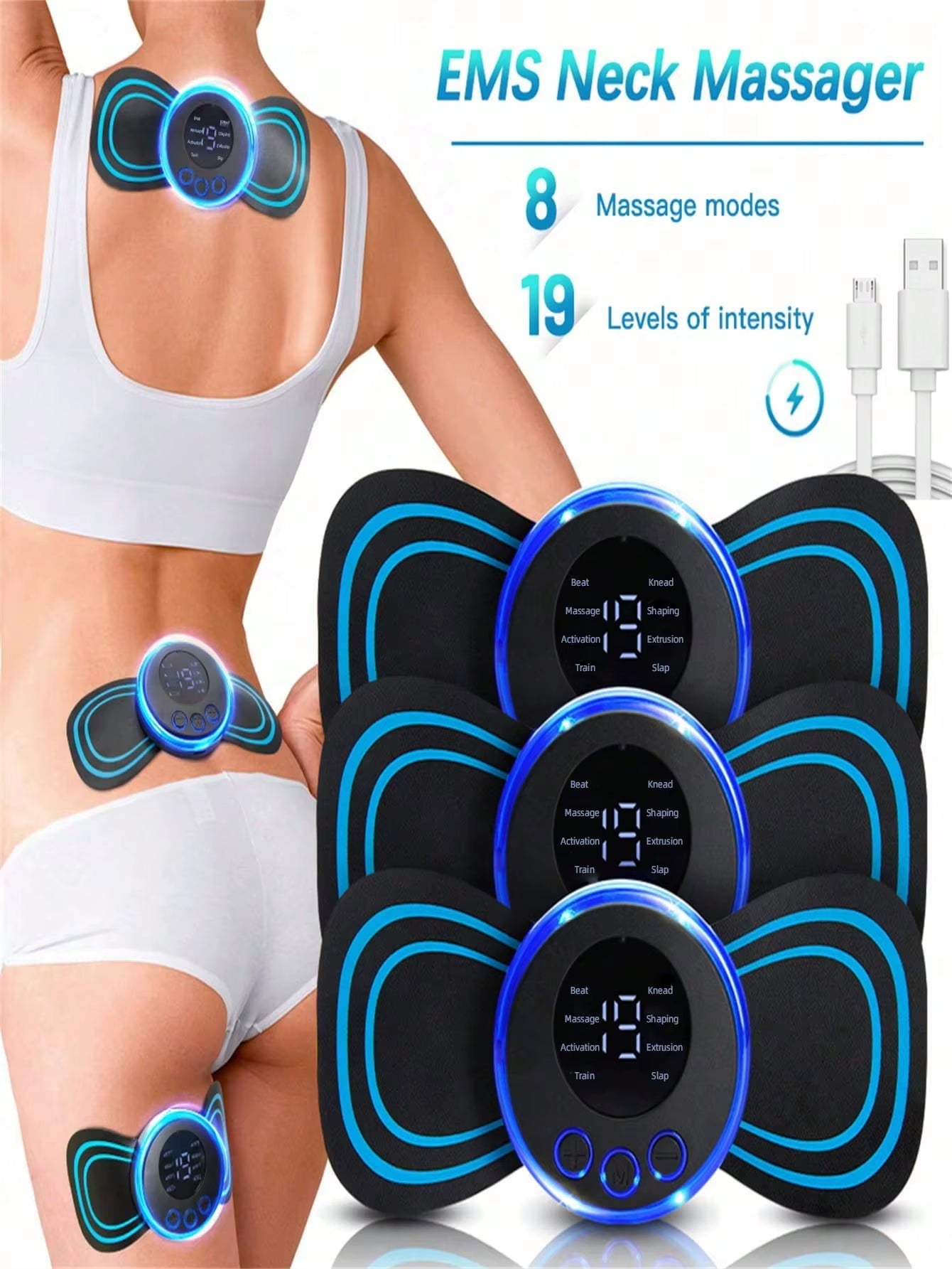 Ems Massager Kit, Foot Massager Pad, Body Massager Patch for Whole Body