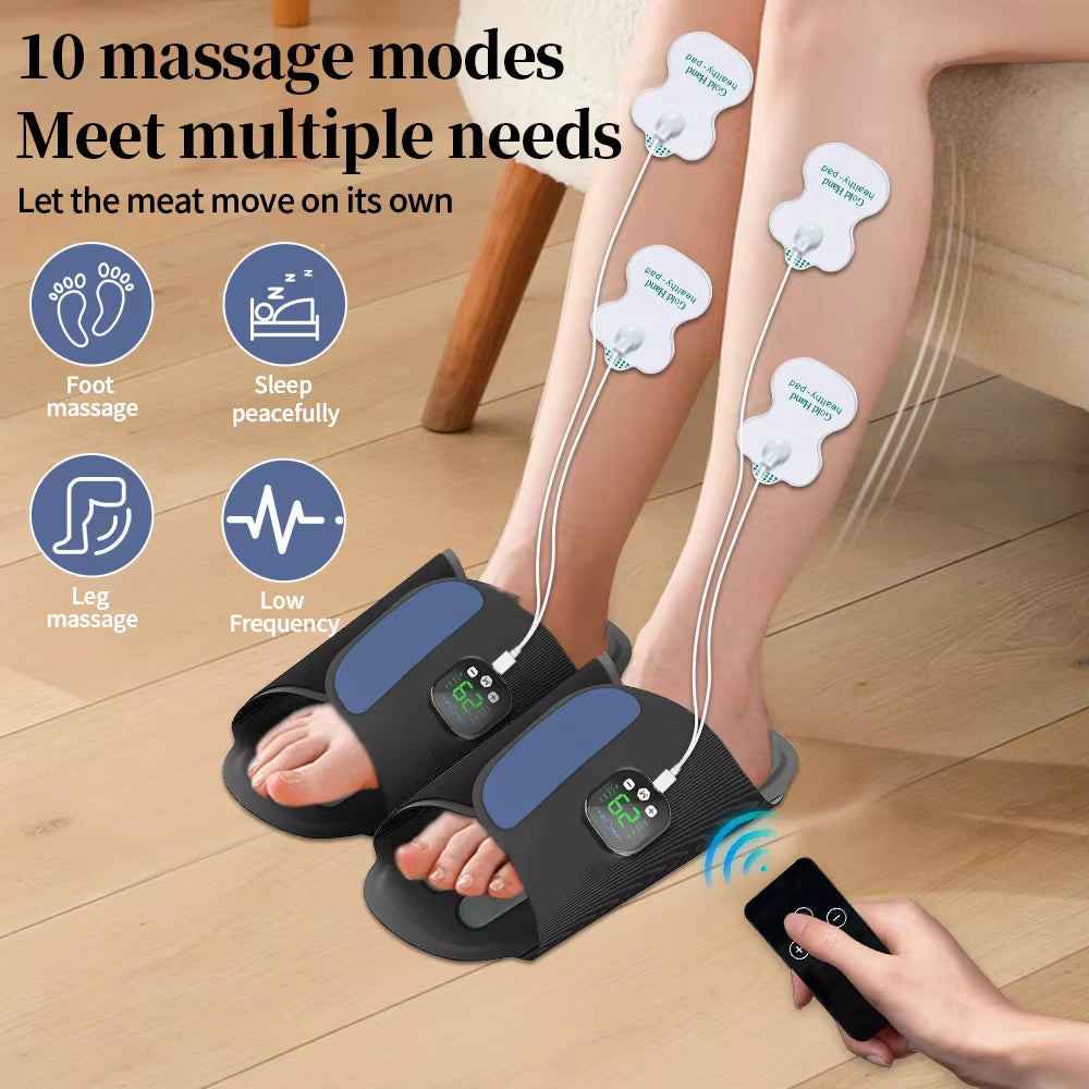 New Rechargeable 10 Adjustable Models Electric Vibrating Foot Muscle Relaxation Massager Shoes
