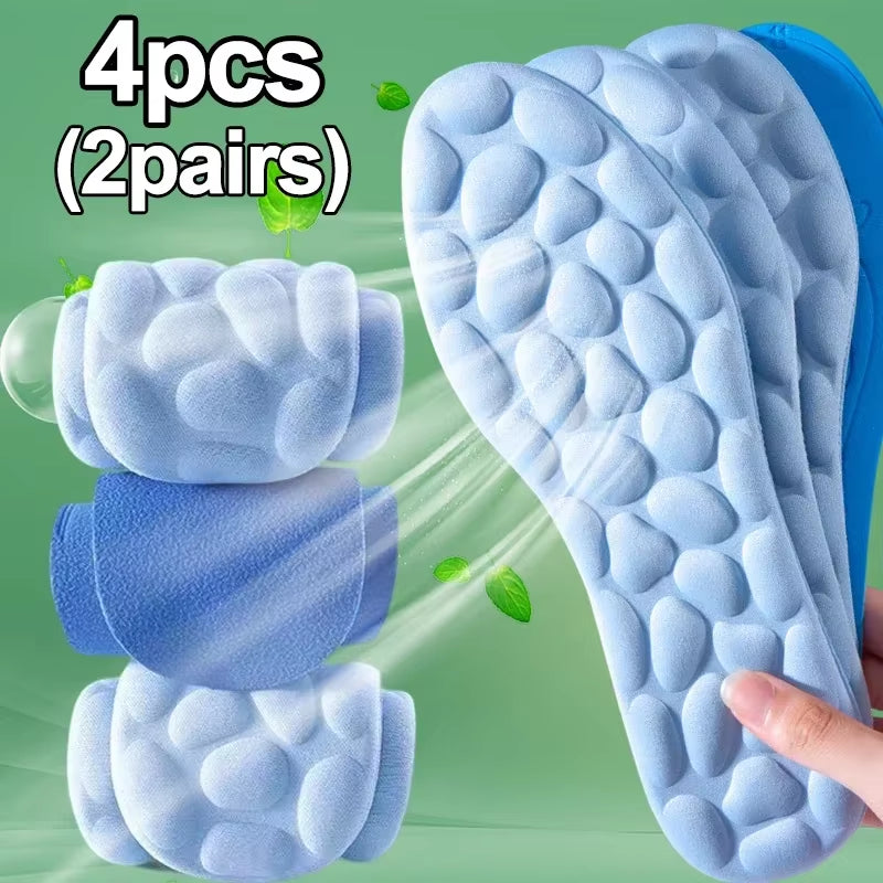 2/4Pcs Soft Massage Memory Foam Insoles for Sport Running Shoes Sole Breathable Cushion Pads Women Men Feet Orthopedic Insoles