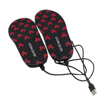 USB Rechargeable Heated Shoe Insoles Adjustable Temperature Thermal Insoles Wireless Foot Warmer for Women and Men