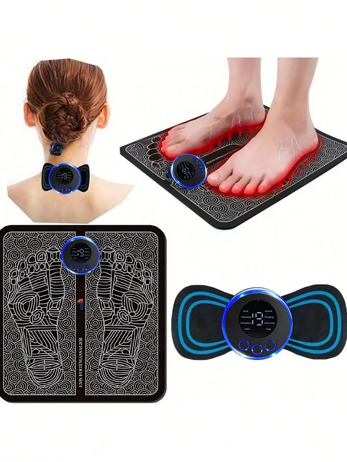 Ems Massager Kit, Foot Massager Pad, Body Massager Patch for Whole Body