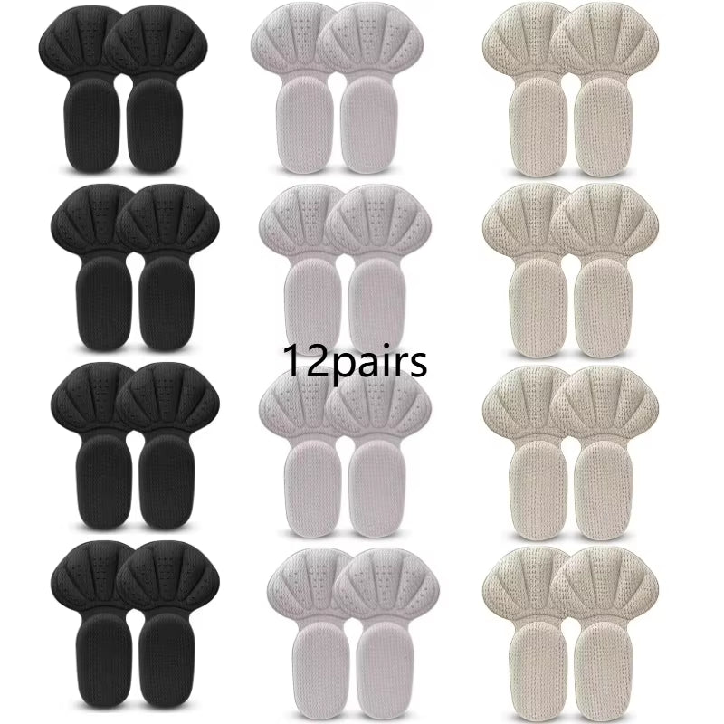 New Sponge Heel Cushion Back of Inserts Heel Protectors Shoe Pads for Shoe Too Big Soft Mesh Heel Grips Shoes Insoles 2 in 1