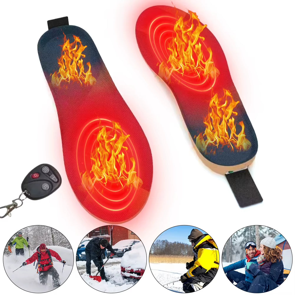 Men Women Electric Heated Insoles up to 8 Hours USB Rechargeable Feet Warmer Remote Control Heated Insoles Heating Shoe Inserts